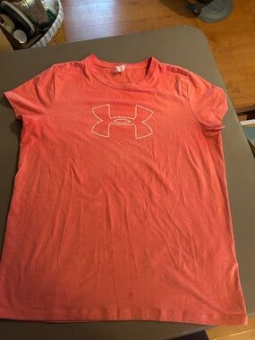 Under Armour Coral Pink Logo Short Sleeve Tee